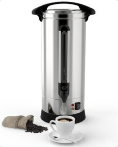 riedhoff 120 cup commercial coffee maker, [quick brewing] [food grade stainless steel] large coffee urn perfect for church, meeting rooms, lounges, and other large gatherings-18 l