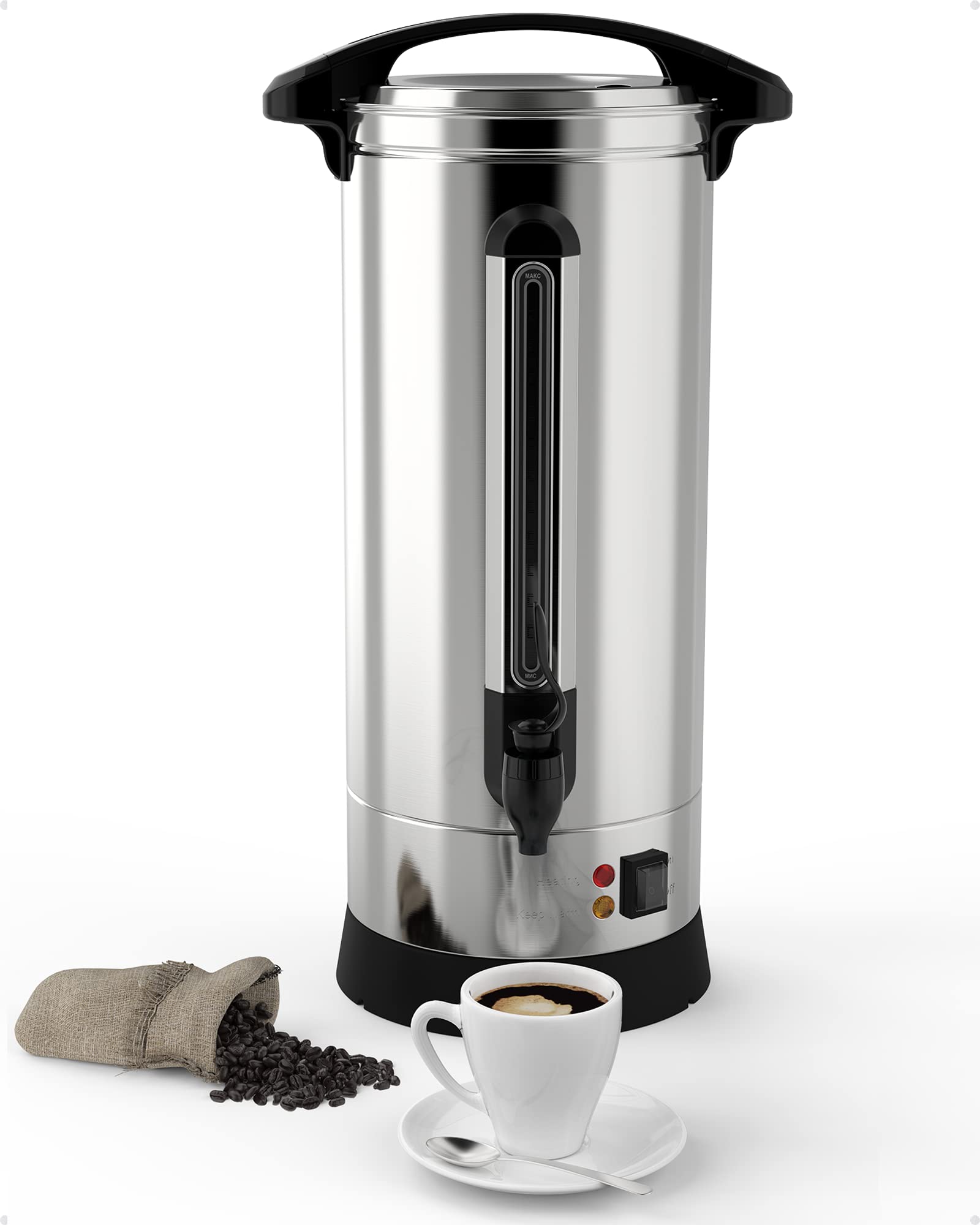 RIEDHOFF 120 Cup Commercial Coffee Maker, [Quick Brewing] [Food Grade Stainless Steel] Large Coffee Urn Perfect For Church, Meeting Rooms, Lounges, and Other Large Gatherings-18 L