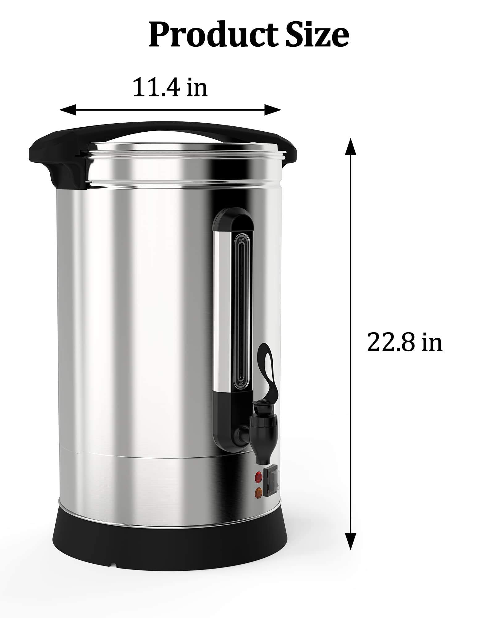 RIEDHOFF 120 Cup Commercial Coffee Maker, [Quick Brewing] [Food Grade Stainless Steel] Large Coffee Urn Perfect For Church, Meeting Rooms, Lounges, and Other Large Gatherings-18 L