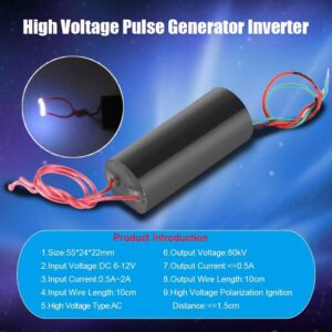 DC 6V-12V to 80kV High Voltage Transformer Pulse Generator Inverter Super Arc Pulse Ignition Module