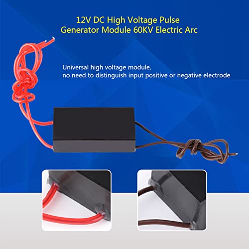 Sluffs Pulse Igniter Coil Module, DC 12V High Voltage Pulse Generator 60KV Super Arc Ignition Coil Module, High Voltage Igniter, for Scientific Experiments Electronic Instruments