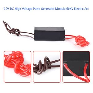 Sluffs Pulse Igniter Coil Module, DC 12V High Voltage Pulse Generator 60KV Super Arc Ignition Coil Module, High Voltage Igniter, for Scientific Experiments Electronic Instruments