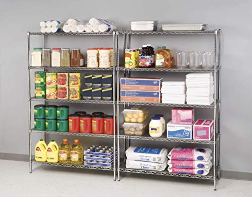 Seville Classics UltraDurable Heavy Duty NSF Solid Steel Wire Rack Storage Unit Organizer for Garage, Warehouse, Office, Restaurant, Classroom, Kitchen, 5-Tier Shelving, 48" W x 18" D