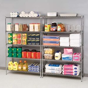 Seville Classics UltraDurable Heavy Duty NSF Solid Steel Wire Rack Storage Unit Organizer for Garage, Warehouse, Office, Restaurant, Classroom, Kitchen, 5-Tier Shelving, 48" W x 18" D