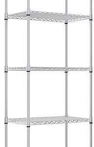 Devo Storage Shelf Metal Storage Shelves with Wheels, Stainless Steel Standing Shelf for for Kitchen, Laundry room, (24" * 14" * 71", Silver)