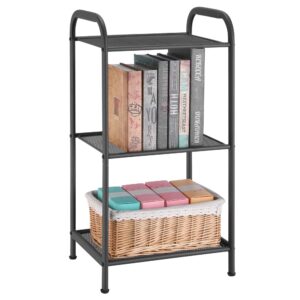 MAX Houser Storage Rack with Shelf,Industrial Style Extendable Plant Stand, Standing Shelf Units for Kitchen, Bathroom, Office,Living Room, Balcony, Kitchen (Charcoal Gray, 3 Tier)