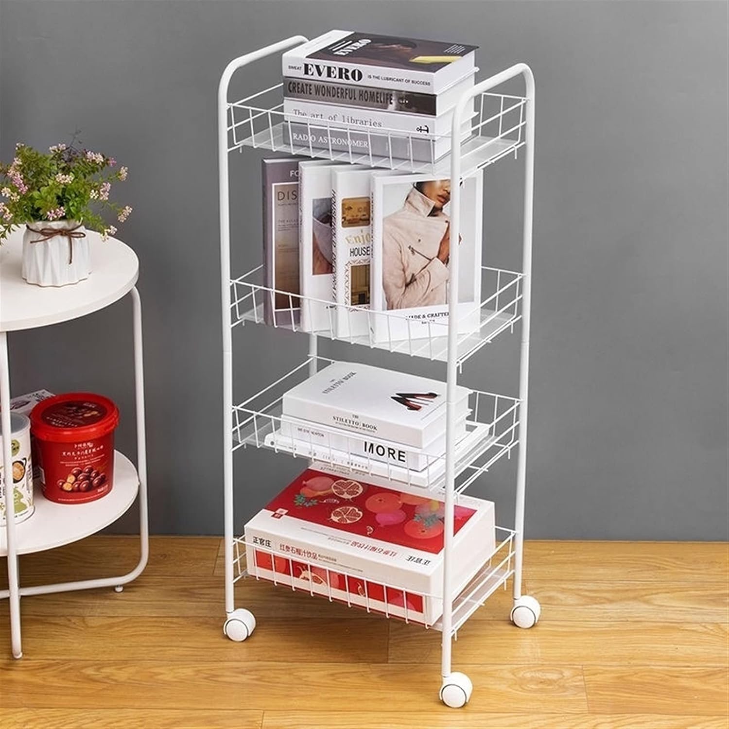 OXOAMP Storage Shelves Rack for Kitchen Storage Cart Storage Organizer with Rolling Wheels Storage Cart Shelves for Kitchen Shelving Unit