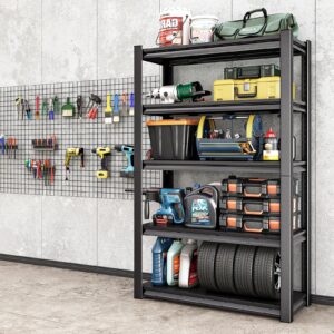 sdxystce 40" w garage shelving heavy duty, 2250lbs loads garage storage shelves heavy duty, 5-tier metal shelving units and storage racks, industrial utility shelf,40" wx18 dx72 h, black