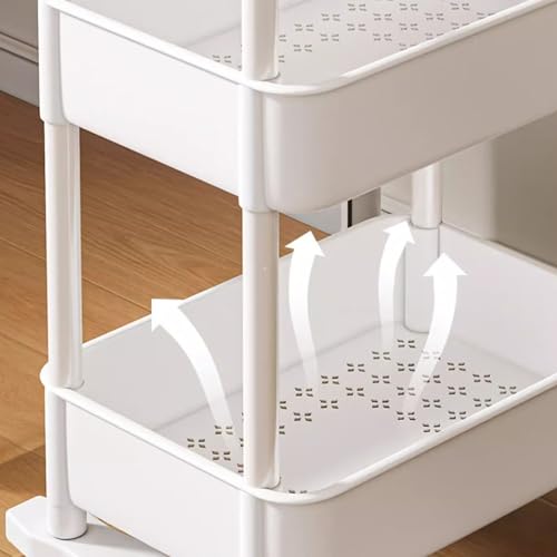 Movable Bookshelf Cart, Movable Storage Book Shelves, Movable Book Rack, Compact Bookshelf on Wheels, Reusable Rolling Storage Cart Movable Bookshelf for Kitchen, Bedroom, Living Room & Laundry Room