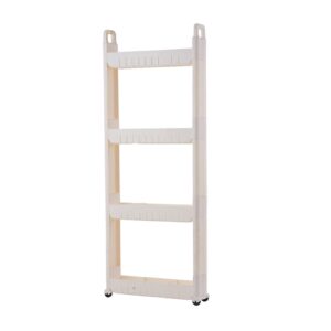 10cm wide kitchen cart, rolling household storage cart, mobile shelving unit organizer, gap storage slim slide out pantry storage rack for narrow spaces (