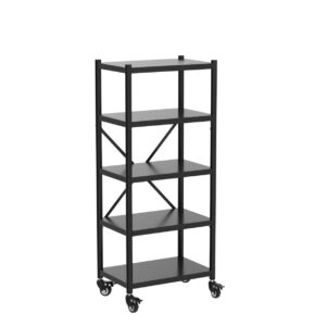 REIBII 5-Tier Storage Shelves for Storage Heavy Duty Shelving Unit with Wheels Metal Shelving Adjustable Storage Shelf Load 1160 LBS Pantry Basement Kitchen Bathroom 2PC,23.6" W * 15.7" D * 65.4" H