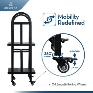 Rolling Library Book Cart – 34 Inches Tall, 100LBS Capacity Double Sided for Easy Organization - Sturdy, and Versatile Office Book Cart with 4 Lockable Wheels