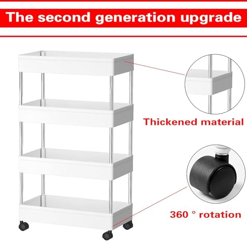 OXOAMP Storage Shelves Rack for Kitchen Storage Shelving Storage Cart Rolling Wheels Kitchen Bathroom Organizer Household Rack Mobile Shelf