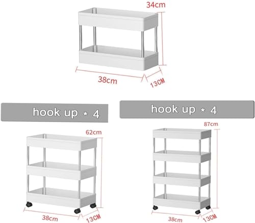 OXOAMP Storage Shelves Rack for Kitchen Storage Shelving Storage Cart Rolling Wheels Kitchen Bathroom Organizer Household Rack Mobile Shelf