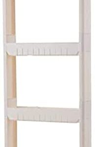 Storage Rack 10cm Wide Kitchen Cart, Rolling Household Storage Cart, Mobile Shelving Unit Organizer, Gap Storage Slim Slide Out Pantry Storage Rack for Narrow Spaces,Ivory,4 Layers-2,Improve