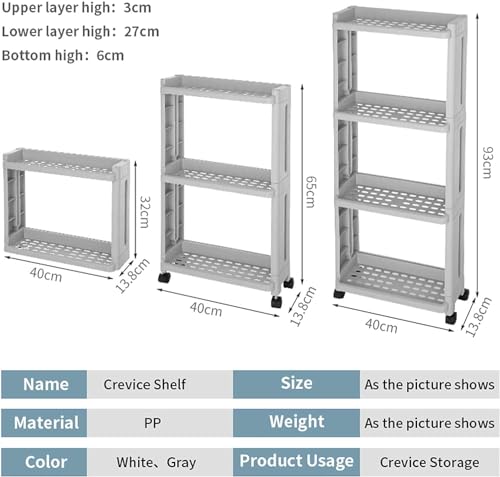 OXOAMP Storage Shelves Rack for Kitchen Kitchen Storage Cart Storage Rack Mobile Shelving Unit Organizer Slide Out Storage Rolling Cart Tower