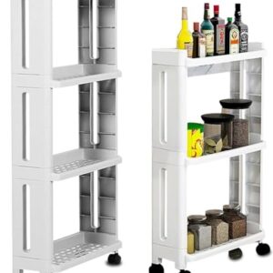 OXOAMP Storage Shelves Rack for Kitchen Kitchen Storage Cart Storage Rack Mobile Shelving Unit Organizer Slide Out Storage Rolling Cart Tower