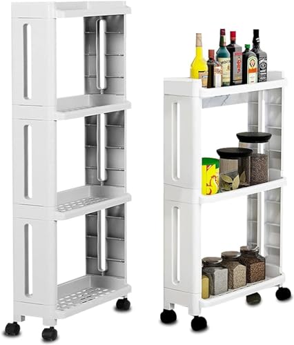 OXOAMP Storage Shelves Rack for Kitchen Kitchen Storage Cart Storage Rack Mobile Shelving Unit Organizer Slide Out Storage Rolling Cart Tower