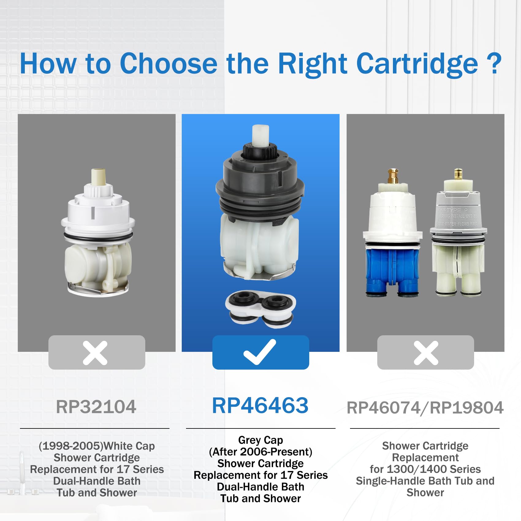 RP46463 Cartridge Replacement Kit,Compatible with Monitor 17 Series Showers (2006 - present),including the RP46463 Cartridge,Valve Seat,and Spring Adapter