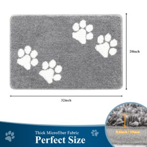 Vaukki Indoor Doormat Entryway Door Mat, Non Slip Absorbent Mud Trapper Mats, Low-Profile Inside Floor Mats, Soft Washable Small Mats Door Carpet for Entryway (Grey, 20''x32'')