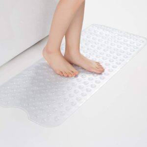 AmazerBath Bath Tub Mat, 40 x 16 Inches Non-Slip Shower Mats with Suction Cups and Drain Holes, Bathtub Mats Bathroom Mats Machine Washable, Clear