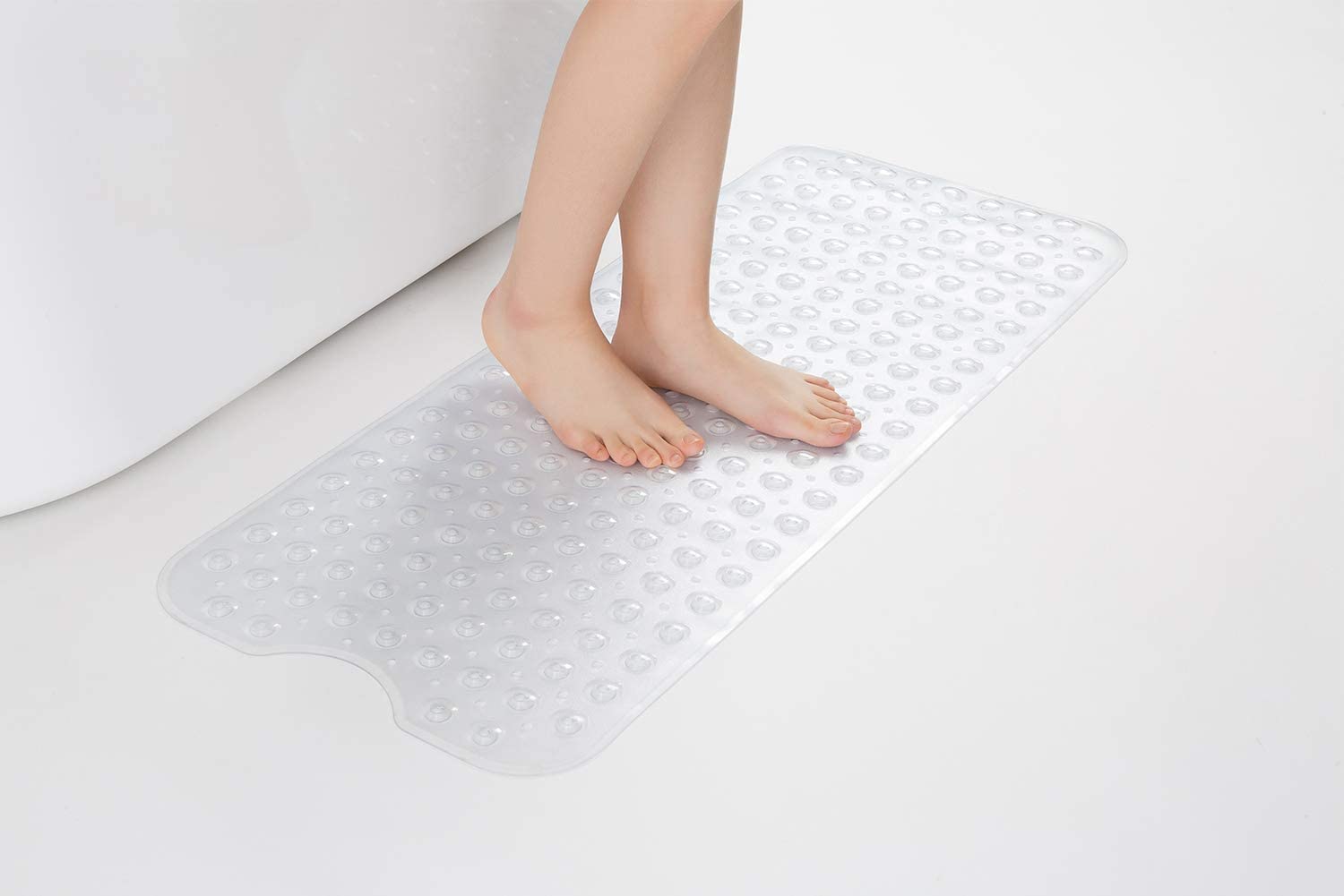 AmazerBath Bath Tub Mat, 40 x 16 Inches Non-Slip Shower Mats with Suction Cups and Drain Holes, Bathtub Mats Bathroom Mats Machine Washable, Clear