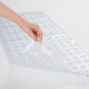 AmazerBath Bath Tub Mat, 40 x 16 Inches Non-Slip Shower Mats with Suction Cups and Drain Holes, Bathtub Mats Bathroom Mats Machine Washable, Clear