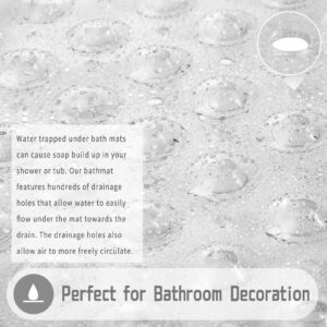 Yimobra Original Bath Tub Shower Mat Extra Long 16 x 40 Inches, Non-Slip with Drain Holes, Suction Cups, Machine Washable, Phthalate Free, Latex Free, BPA Free, Bathroom Mats Clear