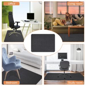 HomeMall Office Chair Mat for Hardwood and Tile Floor, Computer Chair Mat, Non-Slip Floor Protector Rug Carpet, Non-Curve, Under Desk Mat for Rolling Chair, Dark Grey(48"x36")