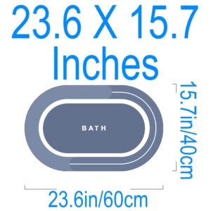 ibetto Quick Drying Bath Rug Super Absorbent Anti Slip Bathroom Rugs Rubber Kitchen Floor Mat Bath Rugs Simple Bath room Door Mat Shower Rug for in Front of Bathtub Blue (Small,40 * 60cm)