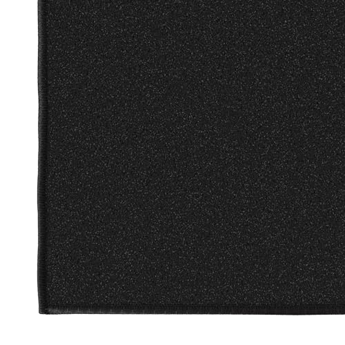 Machine Washable Modern Solid Design Non-Slip Rubberback 3x10 Traditional Runner Rug for Hallway, Kitchen, Bedroom, Living Room, 2'7" x 9'10", Black