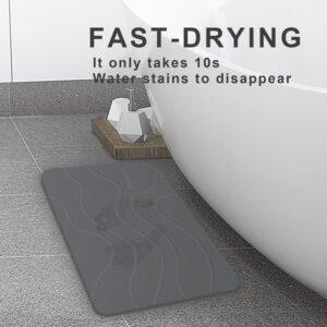 Stone Bath Mat, Non-Slip Diatomaceous Stone Drying Bath Mat for Bathroom Floor and Kitchen Counter, Easy to Clean (23.6 x 15.4 inch)