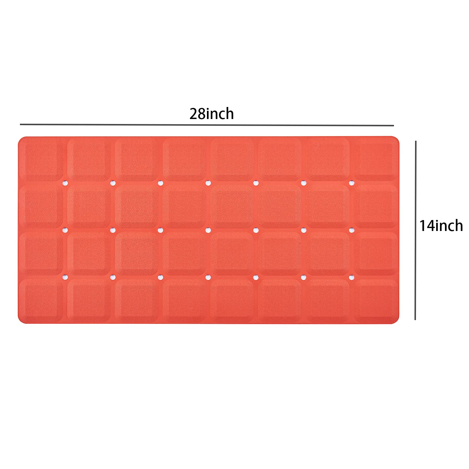 Webos Foldable Non Slip Silicon Bath Mat Bathtub mat Shower mats no Suction Cups for Textured Tub and Reglazed Tub(Foldable-Red, 28-inch x 14-inch)