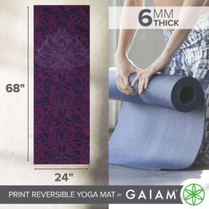 Gaiam Yoga Mat Premium Print Reversible Extra Thick Non Slip Exercise & Fitness Mat for All Types of Yoga, Pilates & Floor Workouts, Divinity, 68"L x 24"W x 6mm Thick