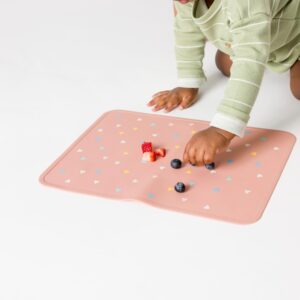 Simple Modern Silicone Placemat for Baby, Toddlers, Kids | Non-Slip Baby Eating Table Food Mat for Restaurants and Dining Table | Piper Collection | Under Construction