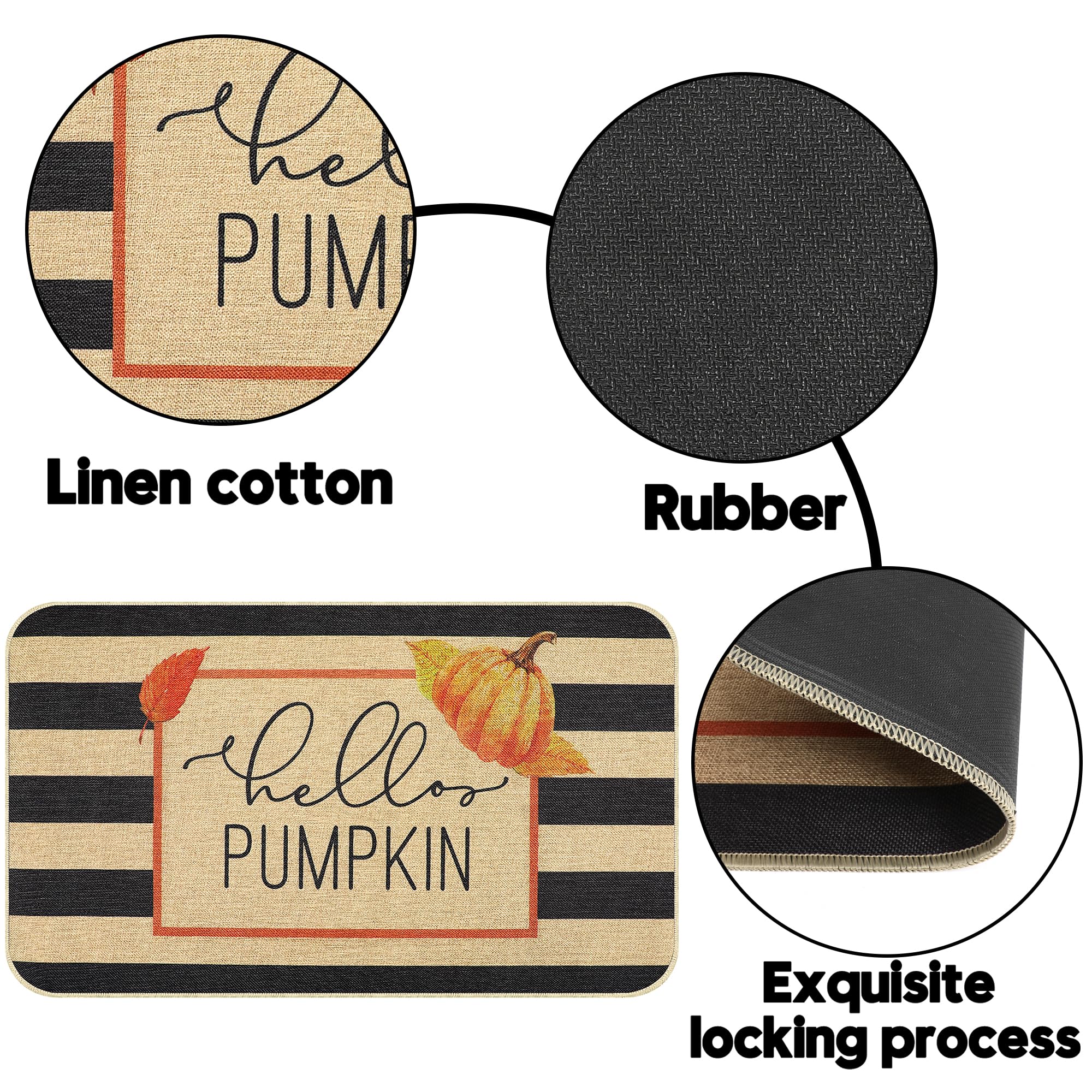 Erweicet Fall Hello Pumpkin Maple Mat Autumn Pumpkin Maple Doormat Thanksgiving Front Door Fall Blanket Fall Outdoor Non Slip Mat Autumn Harvest for Indoor Outdoor Mat