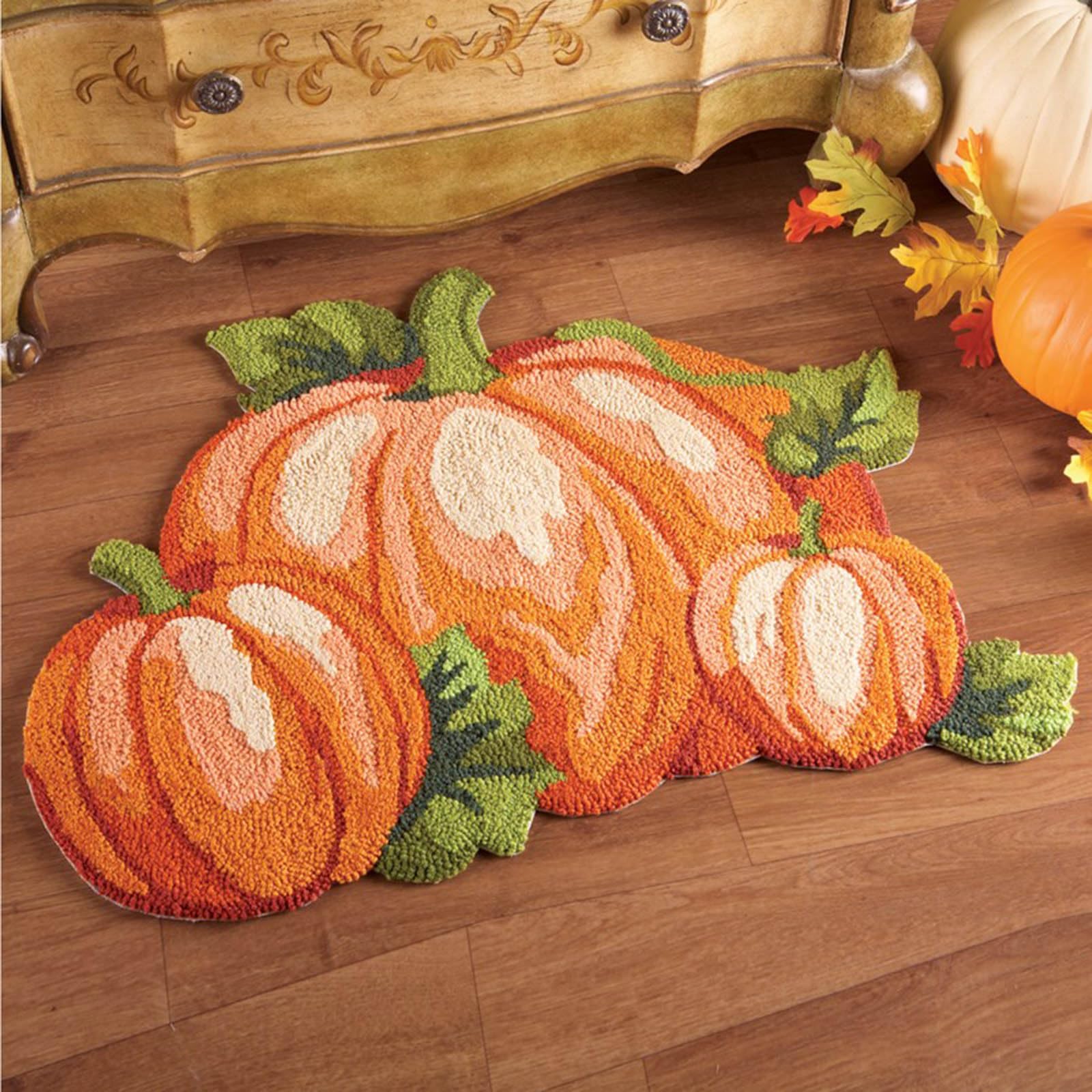 FRJINIE Thanksgiving Pumpkin Rug - 31"×22", Non Slip Washable Welcome Door Mat, Cute Fall Doormats for Indoor Outdoor Entrance Home Bathroom Living Room (D)