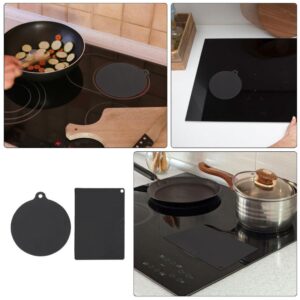 Cabilock 2pcs Induction Cooktop Mat, Silicone Cooktop Protector for Induction Cooker Scratch Protector Mat, Silicone Mat Non Slip Pads for Magnetic Stove, Heat Insulation Mat