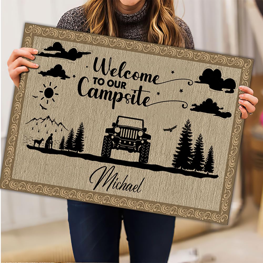 Personalized Making Memories One Campsite At A Time Doormat 16x24 inches, Outdoor Camping Door Mat, Rv Welcome Mat Personalized, Camping Door Mats Outside, Camper Door Mat, Custom Text & Family Name