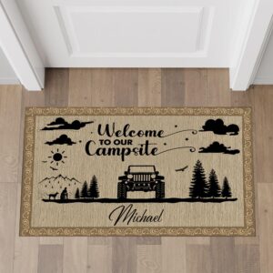 Personalized Making Memories One Campsite At A Time Doormat 16x24 inches, Outdoor Camping Door Mat, Rv Welcome Mat Personalized, Camping Door Mats Outside, Camper Door Mat, Custom Text & Family Name