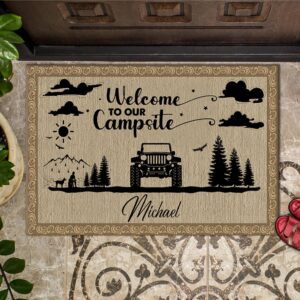 Personalized Making Memories One Campsite At A Time Doormat 16x24 inches, Outdoor Camping Door Mat, Rv Welcome Mat Personalized, Camping Door Mats Outside, Camper Door Mat, Custom Text & Family Name