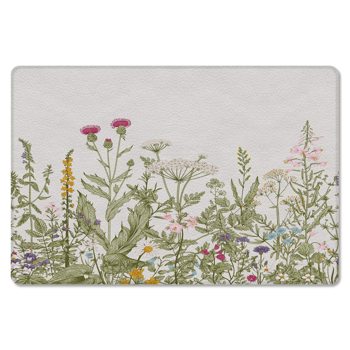 KXO Cushioned Anti-Fatigue Kitchen Mat, Flowers Dandelion Leaves Dahlia Daisy Plant Illustration Super Soft Floor Mat, Non-Slip Comfort Standing Mat Doormat for Home, Sink, Office 31"x20"