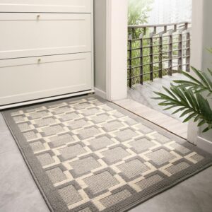 hiskfun door mat, indoor outdoor door mats, non-slip, dirt resist, low-profile entrance mat for home, garden, garage(morocco, 32" x 40")