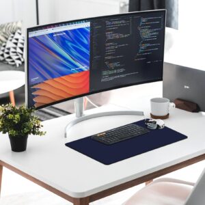 Large Mouse Pads Navy Blue and White Desk Mat Gaming Mousepad Non Slip Rubber Mouse Mat for Desk Keyboard, Wireless Mouse, Office Computer 12" x 24"