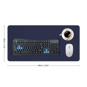 Large Mouse Pads Navy Blue and White Desk Mat Gaming Mousepad Non Slip Rubber Mouse Mat for Desk Keyboard, Wireless Mouse, Office Computer 12" x 24"