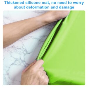 2 Pcs Crafts Silicone Mats,Large Silicone Mat 23.6"x15.7" Place Mats,Silicone Baking Mat,Non-Slip Kids Dinner Table Placemat,Silicone Mats for Kitchen Counter,for Countertop Protection(Green, Pink)