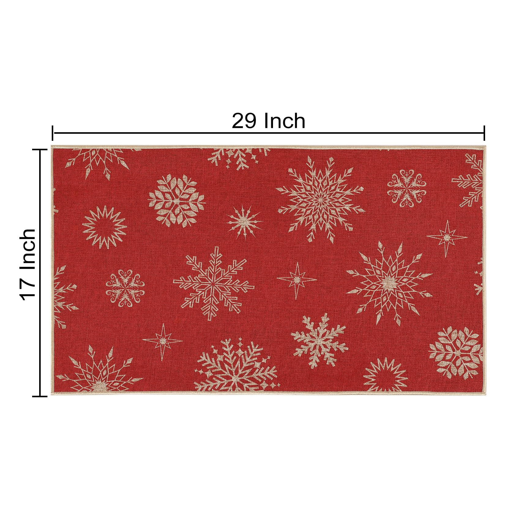 Haperlare Christmas Decorative Doormat 17x29 Snowflake Welcome Mat Merry Christmas Entrance Doormat Non Slip Doormat for Indoor Outdoor Living Room, 17" x 29"