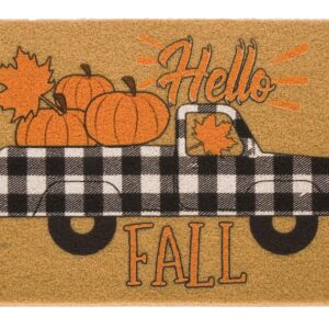 CaySep Welcome Fall Farm Pumpkin Truck Door Mats - Home Fall Decorative Doormat for Outdoor Entrance Non Slip Rubber Mat (Pumpkin)