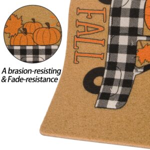 CaySep Welcome Fall Farm Pumpkin Truck Door Mats - Home Fall Decorative Doormat for Outdoor Entrance Non Slip Rubber Mat (Pumpkin)