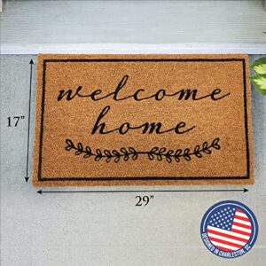 Avera Products Everday Doormat - Welcome Home - Natural Coir Fiber Doormat - 17" x 29" Everday Welcome Door Mat - Anti Slip Rubber Backing